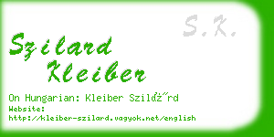 szilard kleiber business card